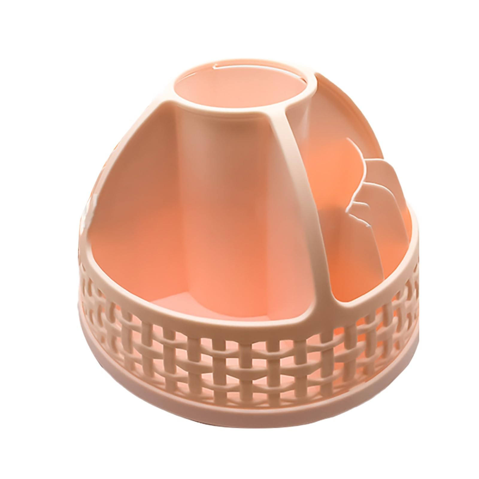 Plastic Circular Rotating Disc Cosmetic Rack Storage Organizer And Partition Makeup Organizer Case (White, One Size)