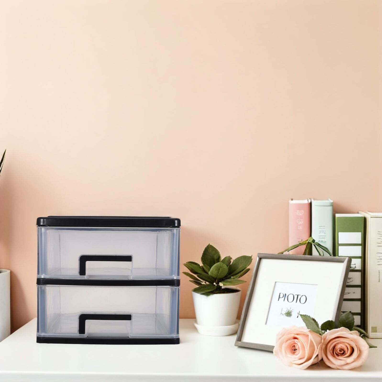 Levemolo organizator artykułów rzemieślniczych schowek w szufladzie w klasie organizator kosmetyków szuflada wielowarstwowa szuflady do makijażu do toaletki szuflady PP Black