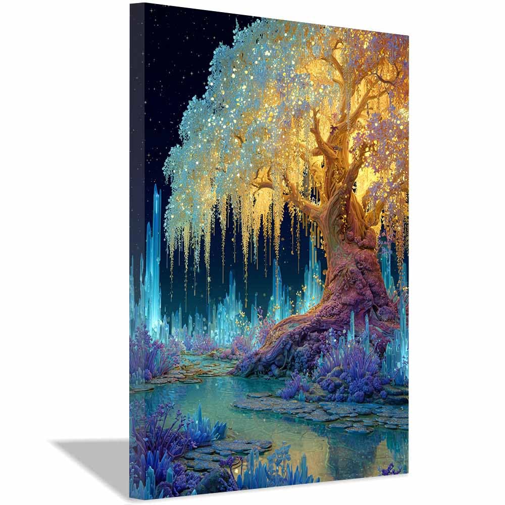XENIOU Nature Wall Art Cream Whitese Blossoms tree art prints, decorative paintings, for Living Room Bedroom Office Home Wall Decor.(Multicolor)-70x100cm Framed