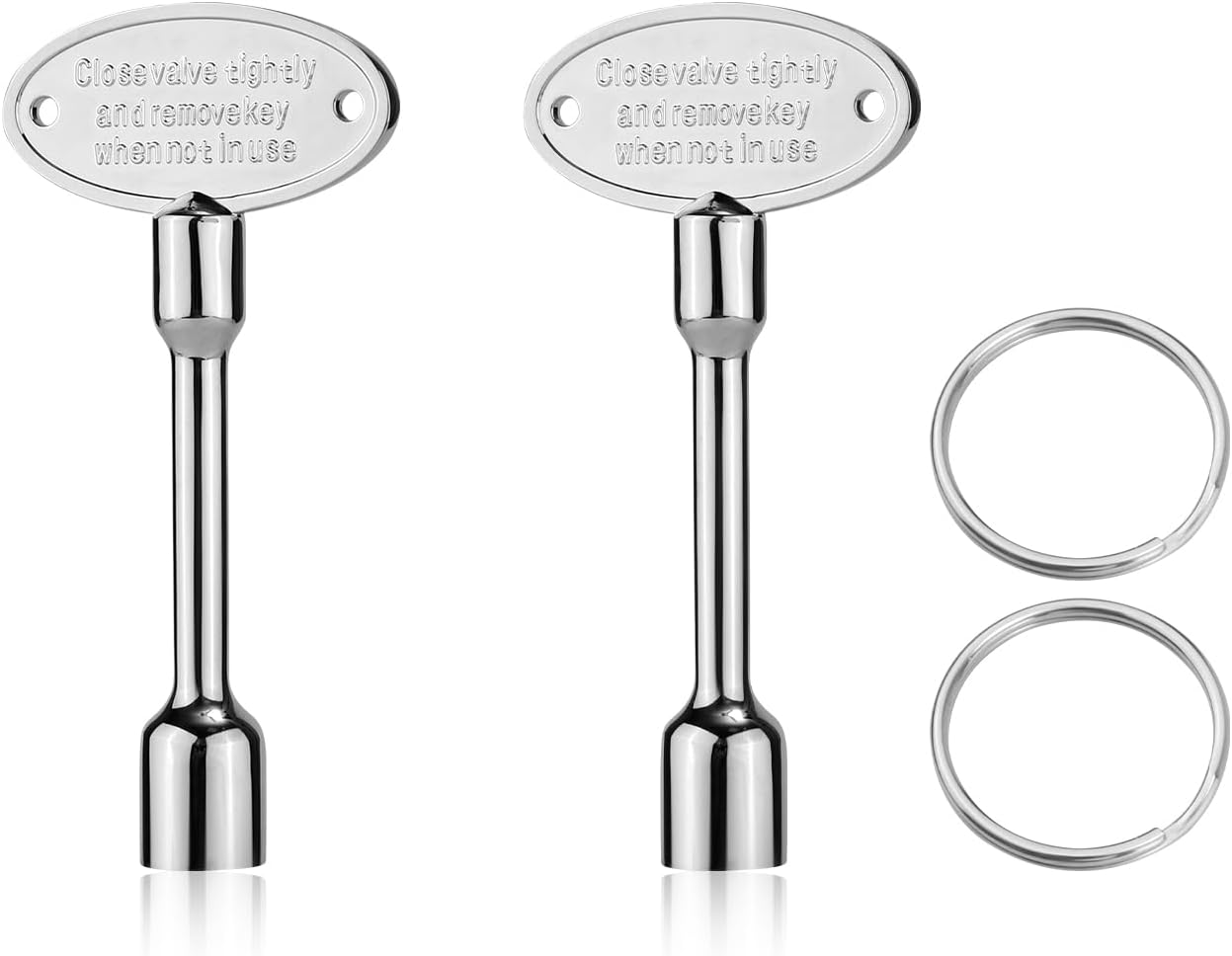 PEUTIER 2pcs Gas Fireplace Key Universal, Gas Valve Keys & Key Rings Fits for 1/4