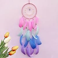 Handmade Colorful Feather Dream Catcher Wall Hanging - Boho Bedroom Decor, Lightweight Ornament, Ideal Gift for Kids & Women