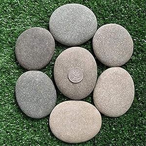 YDYG Grote platte stenen/kiezelstenen om te beschilderen & tuin kiezelstenen wit grind, decoratieve stenen, natuursteen…