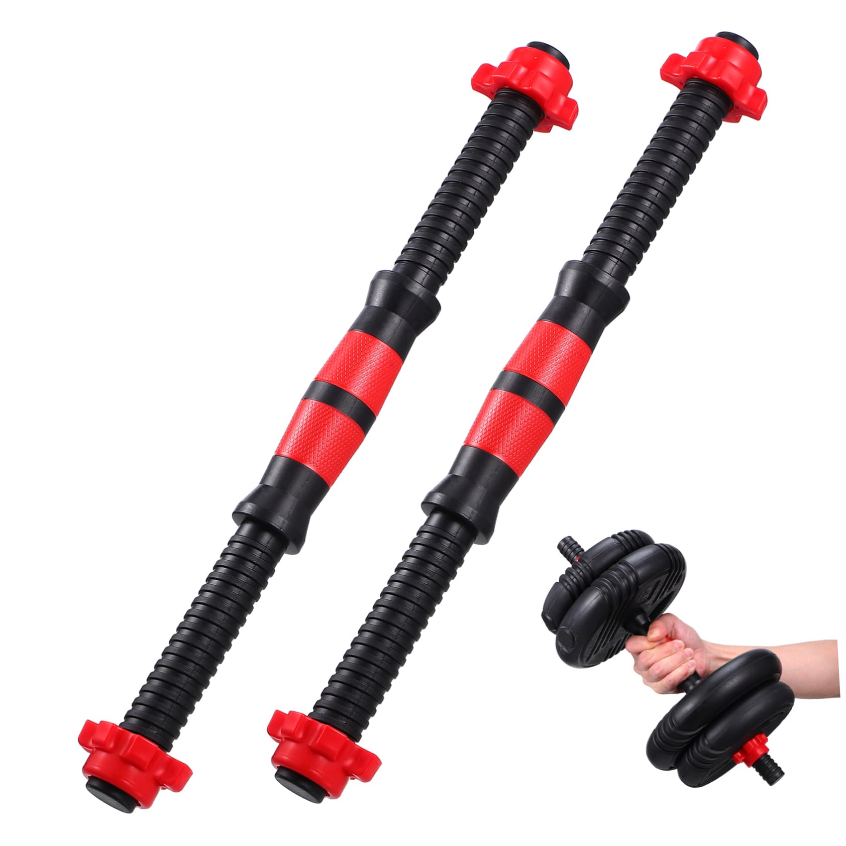 ibasenice Dumbbell Bars Handles Set 40cm Length Spinlock Collars Weight Lifting for Gym Dumbbell Bar Kit