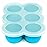 WeeSprout Silicone Freezer Tray with Clip on Lid Perfect Food Storage Container for Homemade Baby Food, Vegetable, Fruit Purees, and Breast Milk (Bright Blue, Six 3 Ounce Sections)