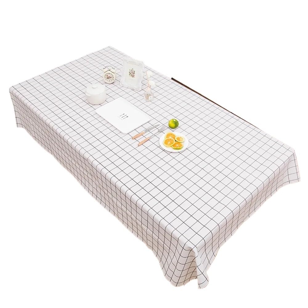 FOAAXSG Tablecloth Rectangle Wipe Clean Party Tablecloth 90x137cm, Black and White Checkered Print Table Cover for Events(Color1)