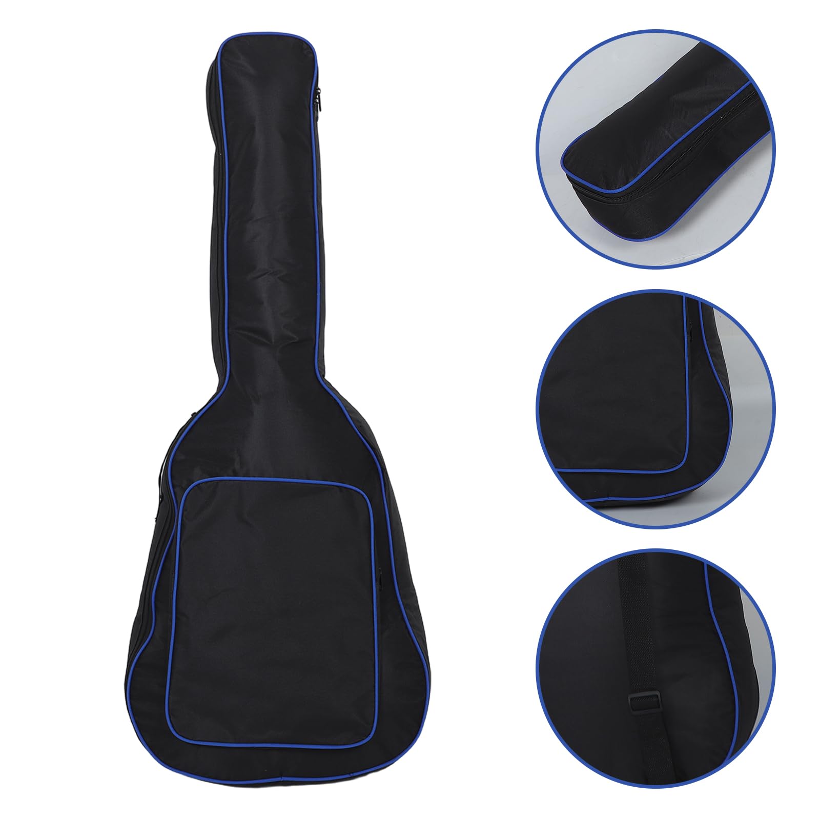 GLEAVI Bolsa para Guitarra Acústica de 41 Pulgadas y Acolchada Gruesa Borde Azul, Mochila Portátil para Guitarra Eléctrica, Funda Engrosada Resistente al Agua para Viajes y Conciertos