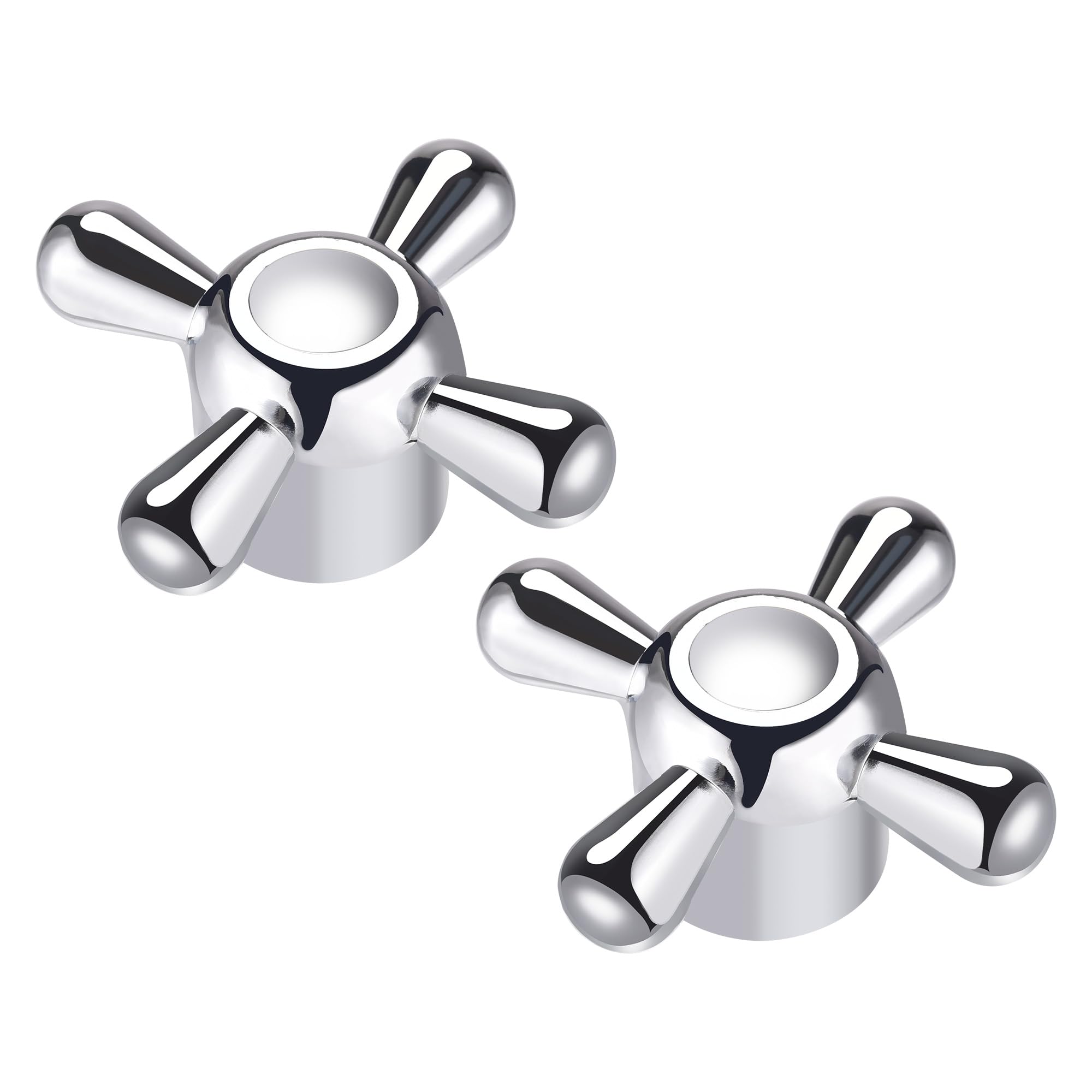 SQIANKUN Replacement Tap Heads 2pcs 69x31x27mm Faucet Knob Handle Alloy Universal Replacement Silver Tone Taps Accessory for Kitchen Bathroom