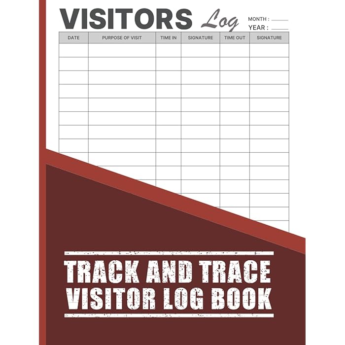 Buy Track and Trace Visitor Log Book Visitors Book Sign in and Out Register Record Visitor