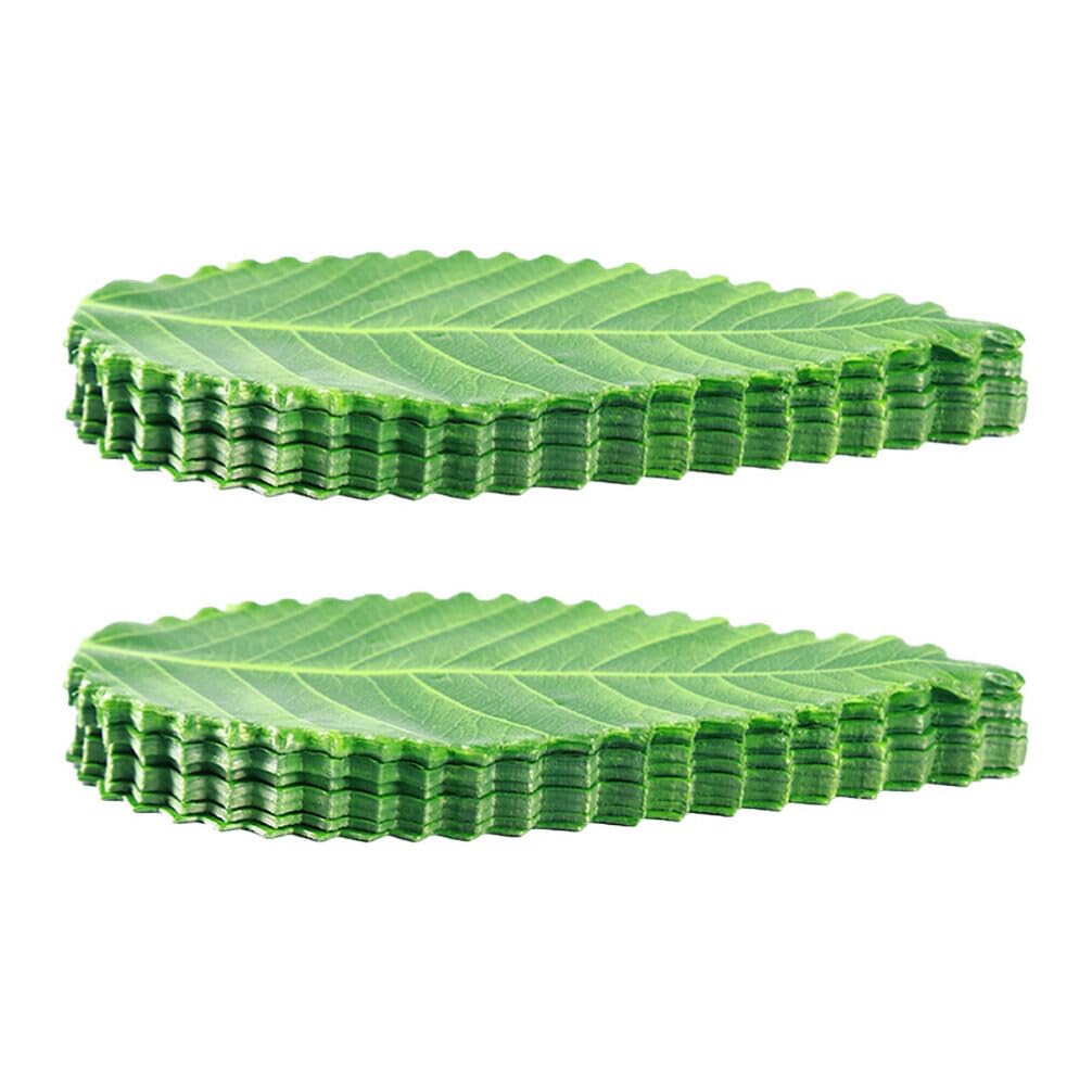 Ciieeo 200Pcs Reusable Sushi Decorative Leaves Sushi Dish Decor Green Grass Dividers for Japanese Restaurant Food Presentation and Plate Enhancements