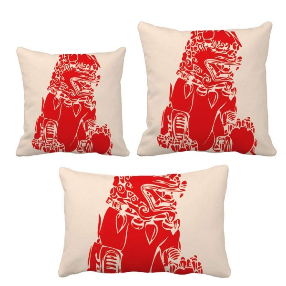 Coussin de salon lion de Chine pour une ambiance cocooning et élégante sur le canapé