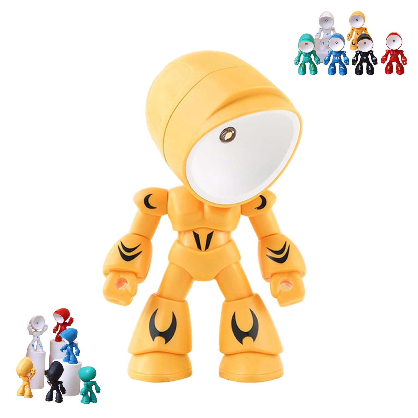 2026 New Lonely Cartoon Cute Design Companion Table Light, Unique Robotic Night Light,LED Cartoon Cute Robot Light, for Night Light, Study, Decor & Children Presents (yellow-1pcs)