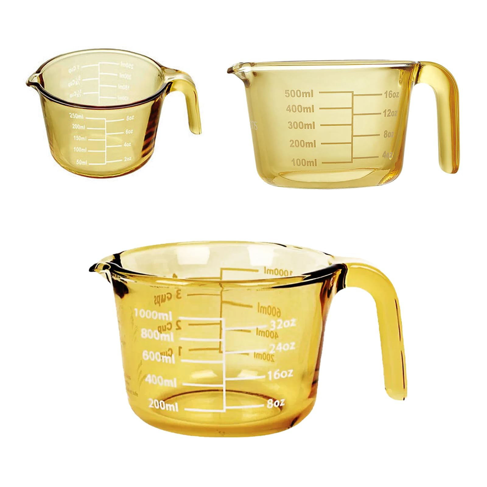 Glas Messbecher mit großem Fassungsvermögen und leicht lesbarer Markierung, perfekt für Rezepte, Milch, Kaffee und Küchenbedarf, hitzebeständiger Messbecher