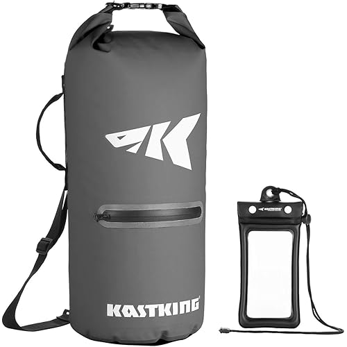 KastKing Cyclone Seal Dry Bag-100% Waterproof Bag with Phone Case Front Zippered Pocket,Perfect for Beach,Fishing,Kayaking,Boating,Hiking,Camping