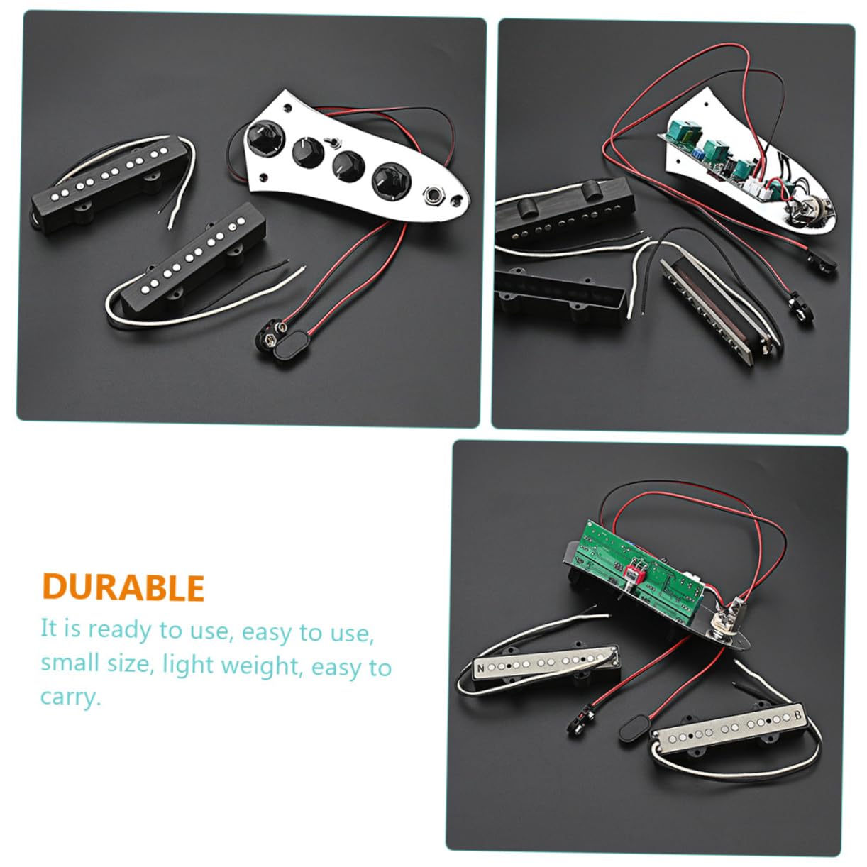 BESTonZON Set di Pickup per Basso Jb a 5 Corde Humbucker per Basso Elettrico in Ferro Argento Facile da Installare