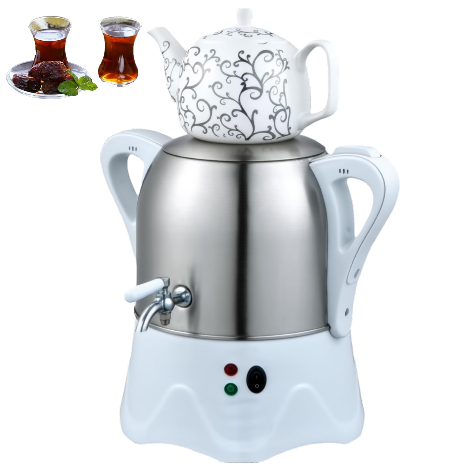 Théière électrique samovar 1800W avec protection anti-ébullition à sec