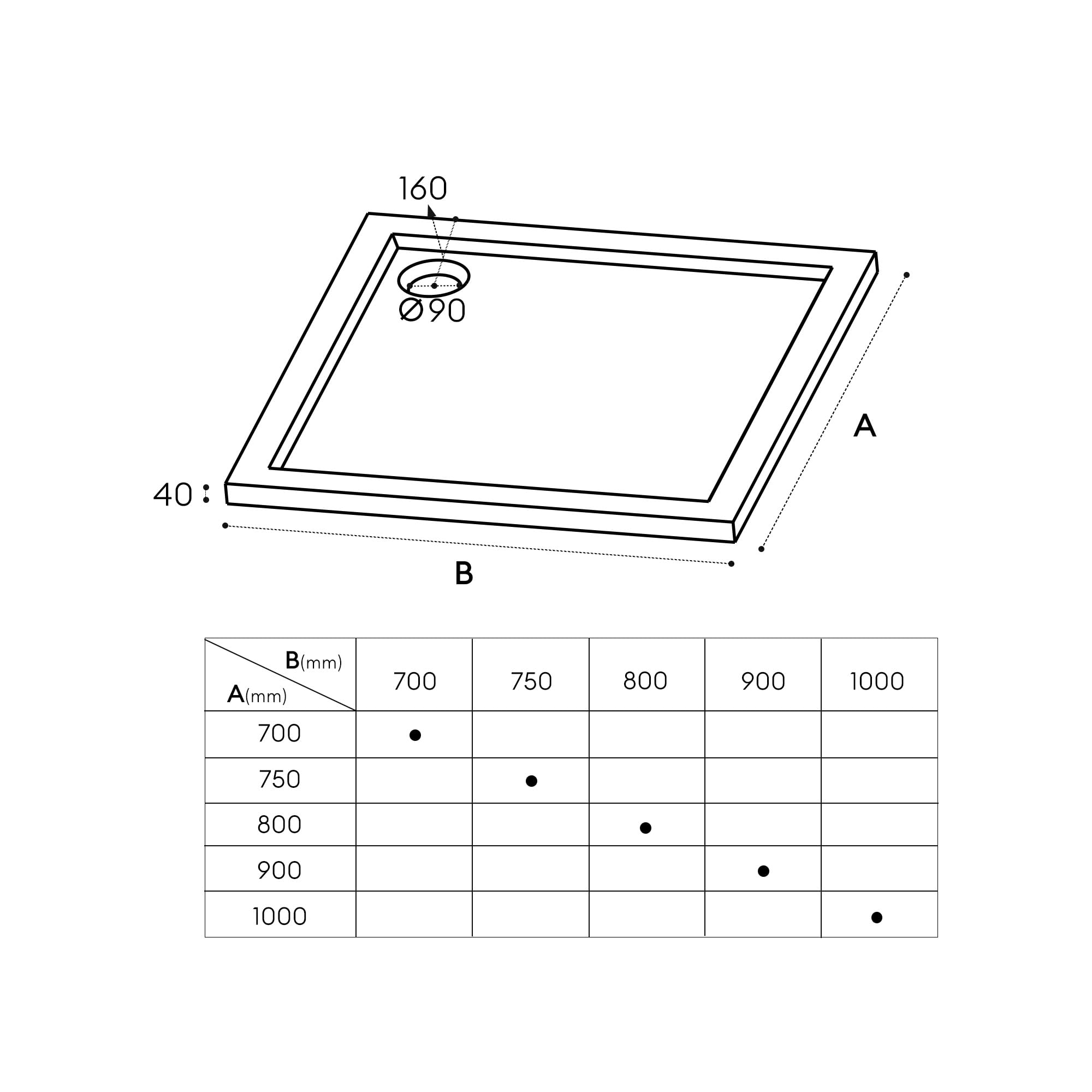 doporro Piatto Doccia 70x70 H 4 cm Quadrato in Acrilico Bianco Design Bordato Resistente a Urti e Graffi - Faro1