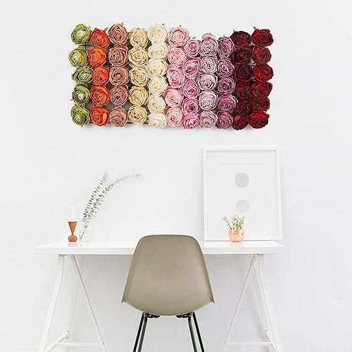 Miniatura 8 de IPOPU Rosas artificiales a granel, 25 unidades de rosas de seda blanca a granel, rosas falsas blancas a granel, flores para decoración de ramo