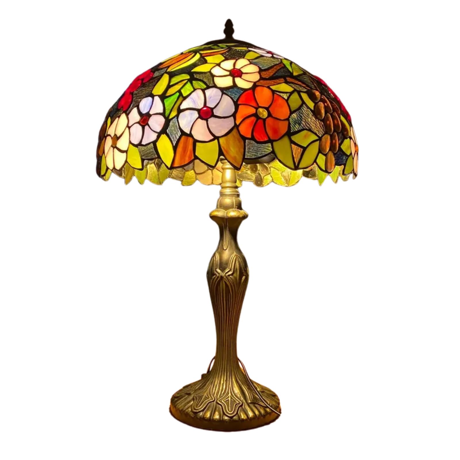 Tiffany Style Table Lamp, 16-inch Stained Glass Shade (TFTL-1609)