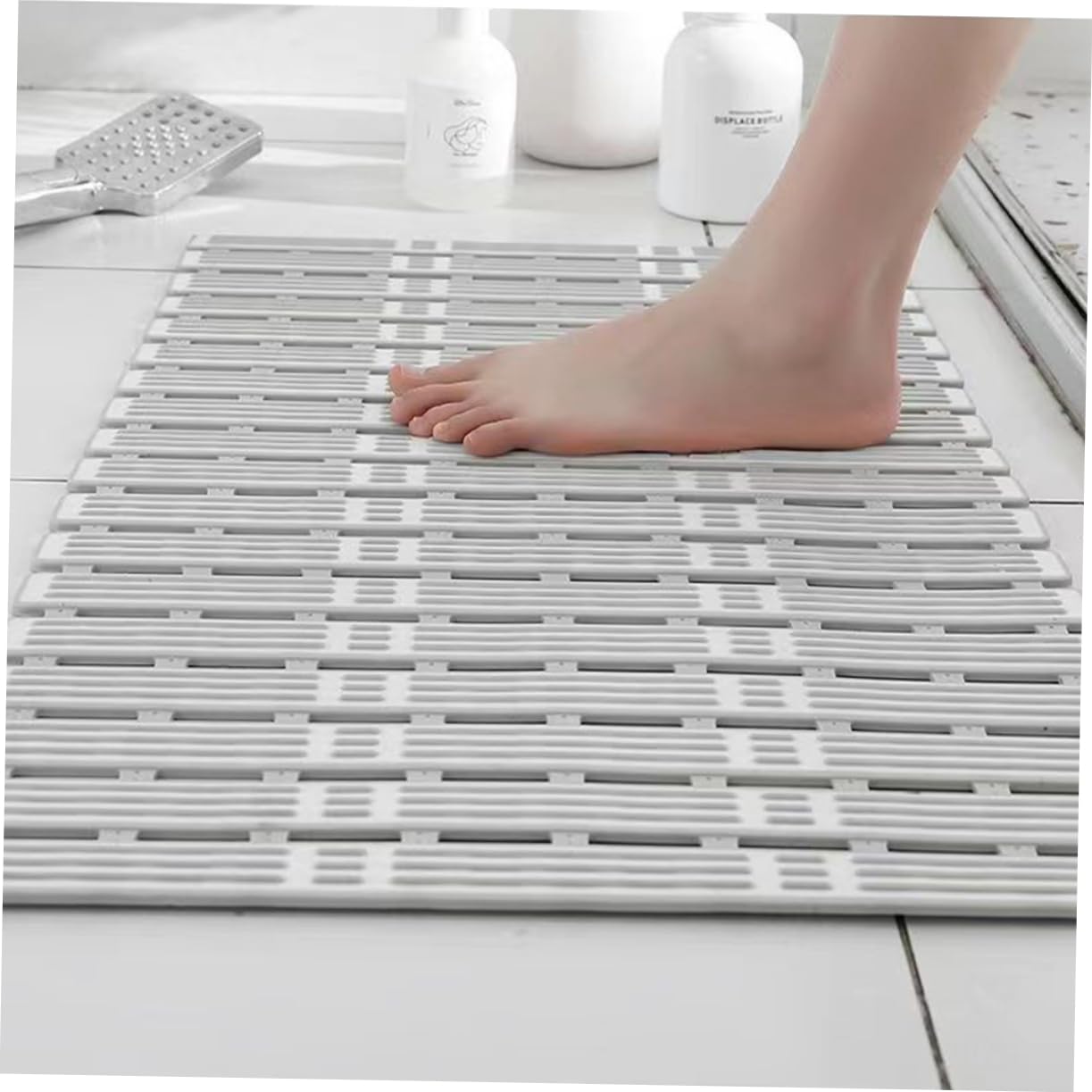 UPKOCH Alfombra Baño Algodon Antideslizante con Ventosas, Fácil de Limpiar, para Bañera y Ducha, se Adapta Mayoría de Bañeras y Hoteles