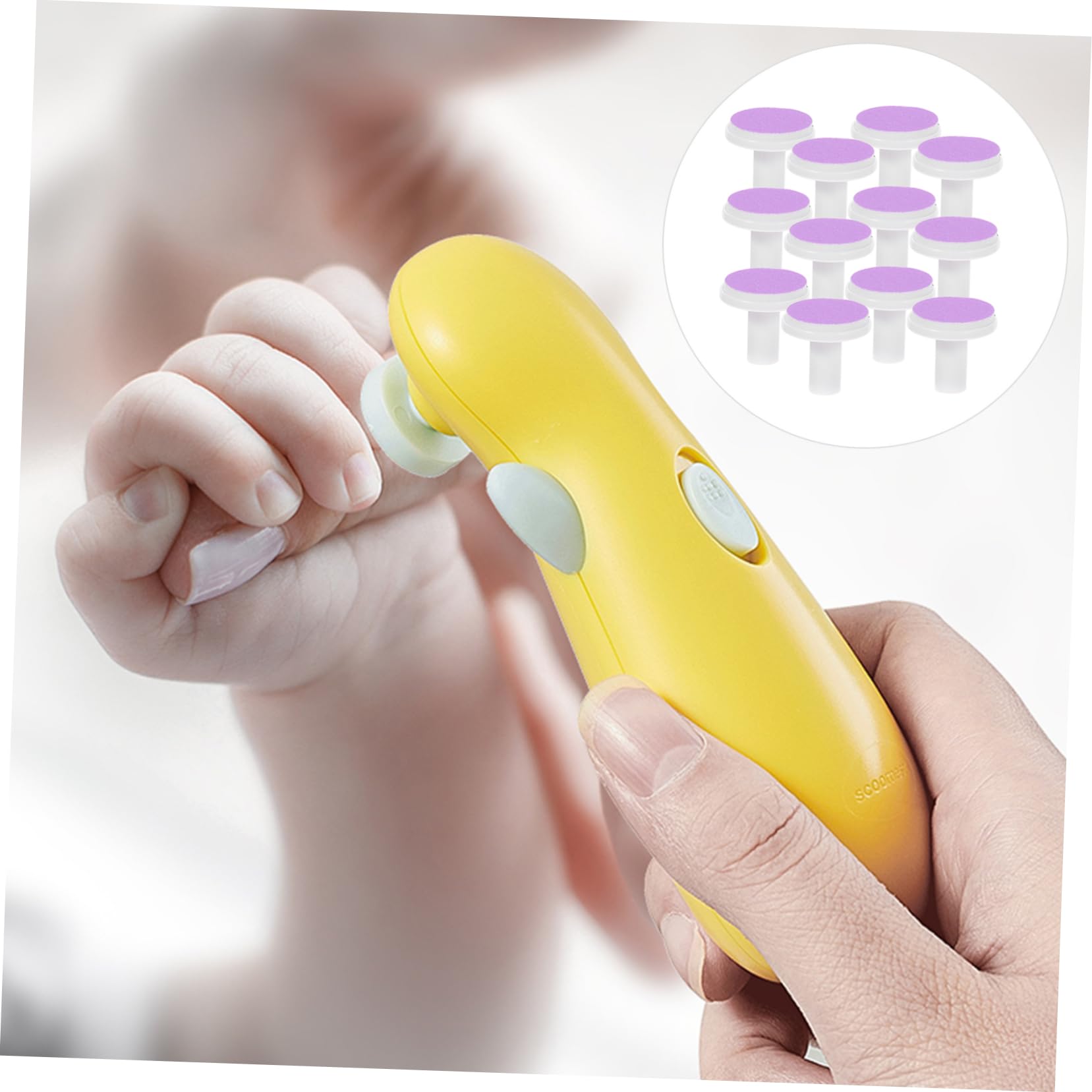 Ipetboom 12pcs Baby Nail File Pads Nail Trimmer Replacement Pads for Electric File Grinding Heads for Boys and Girls