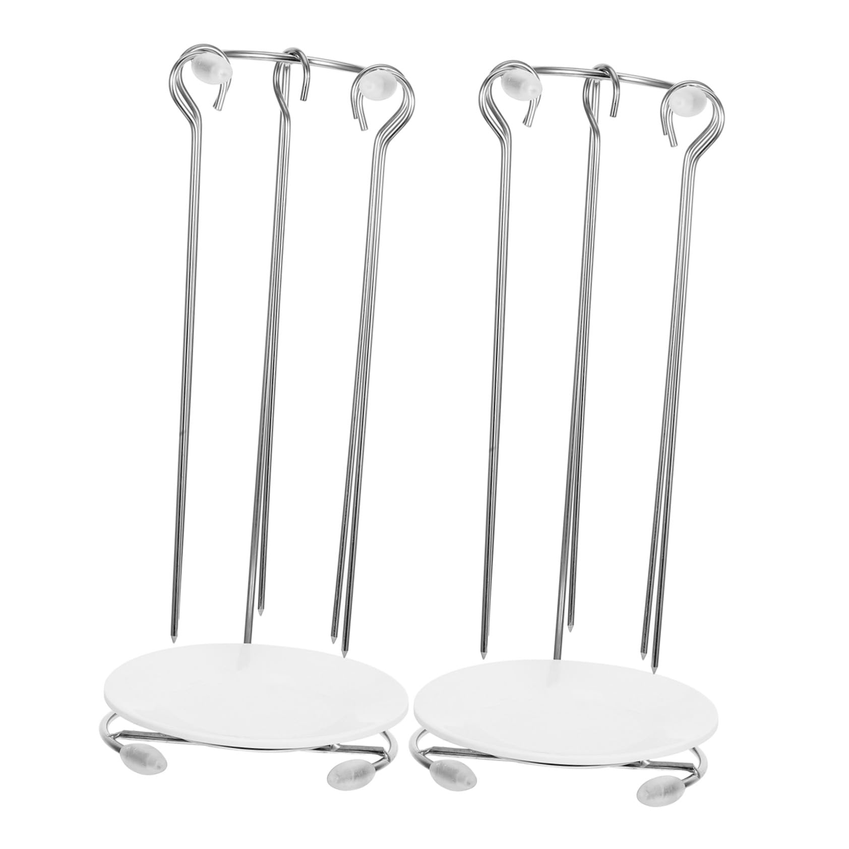 Alasum Rack Appendiabiti Accessorio Barbecue Portatile per Barbecue in Acciaio Inossidabile 2 Pezzi, Pratico e Smontabile per Uso All'aperto