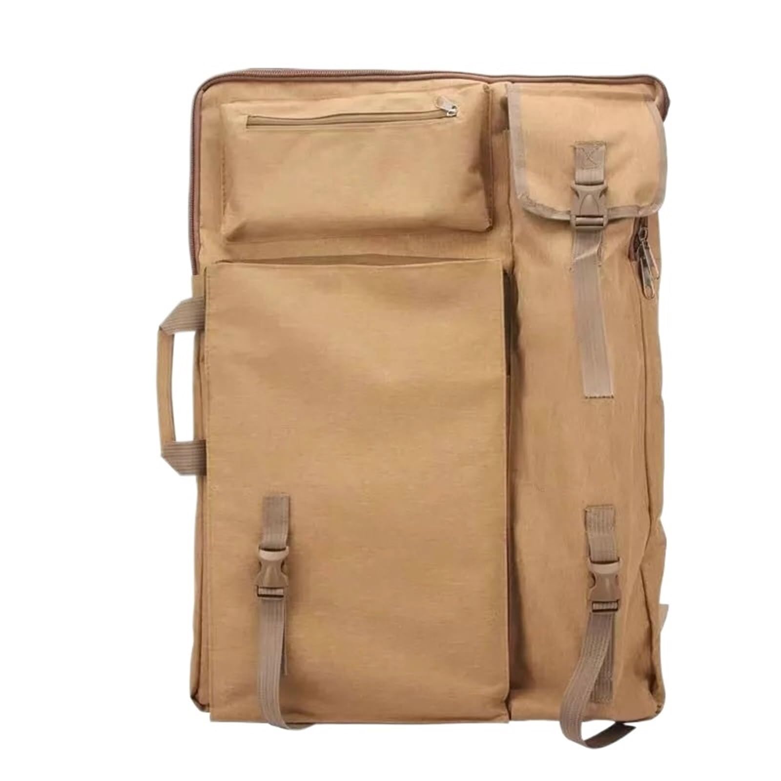 WAJJWI Art Portfolio Bag Art Bag Large Capacity Drawing Board Art Supplies Painting Bag A2 Drawing Bag For Artist(Khaki)