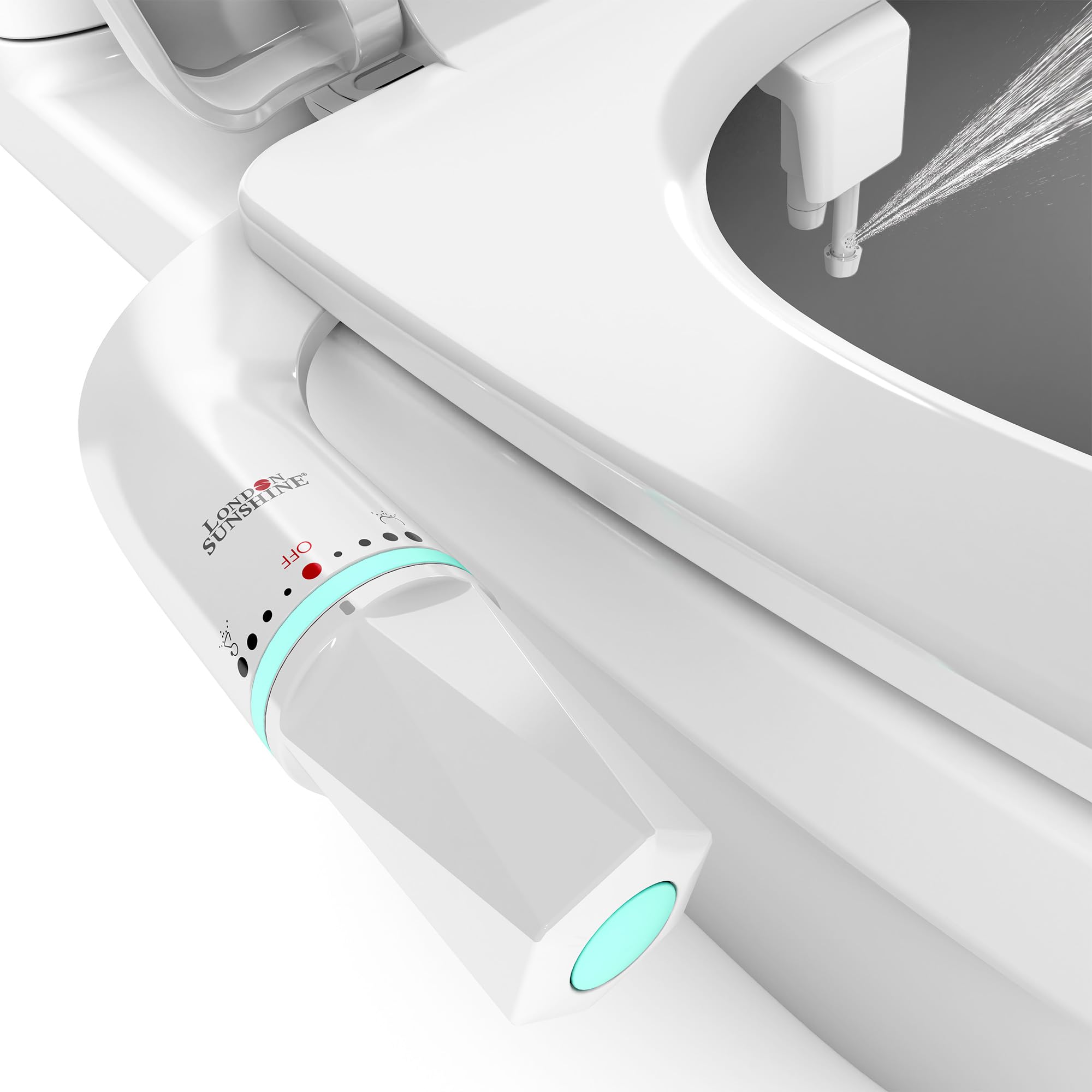 Ultra-Slim Dual-Nozzle Bidet Attachment - Adjustable Cold Water Pressure, Stainless Steel, Hygiene Upgrade,Non-Electric Bidet，Fluorescent White (