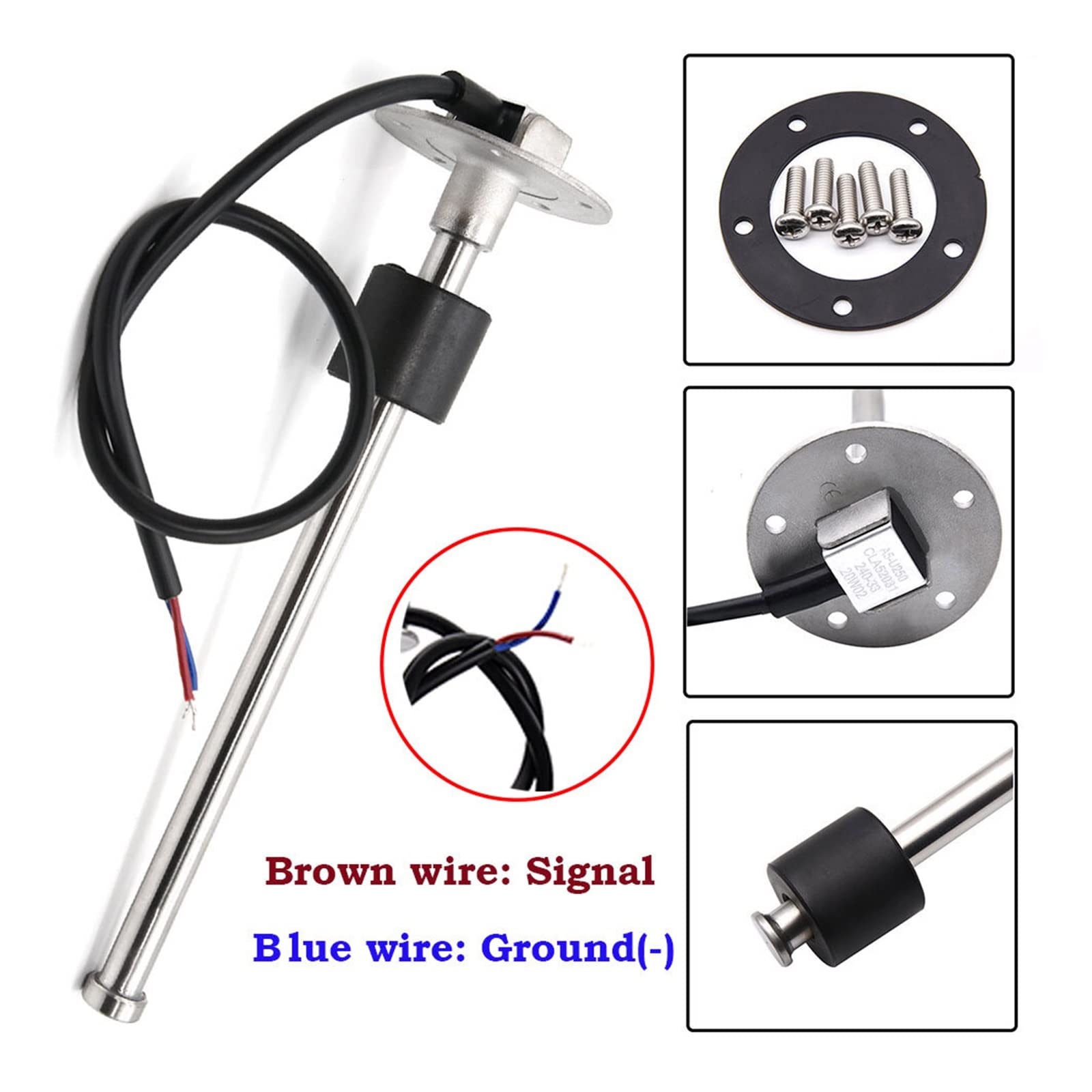 Indicador de Nivel de Combustible, Sensor de nivel de agua + Indicador de nivel de agua con alarma Retroiluminación roja Indicador de nivel de tanque de agua for barco para Coche, Barco, Caravana(With