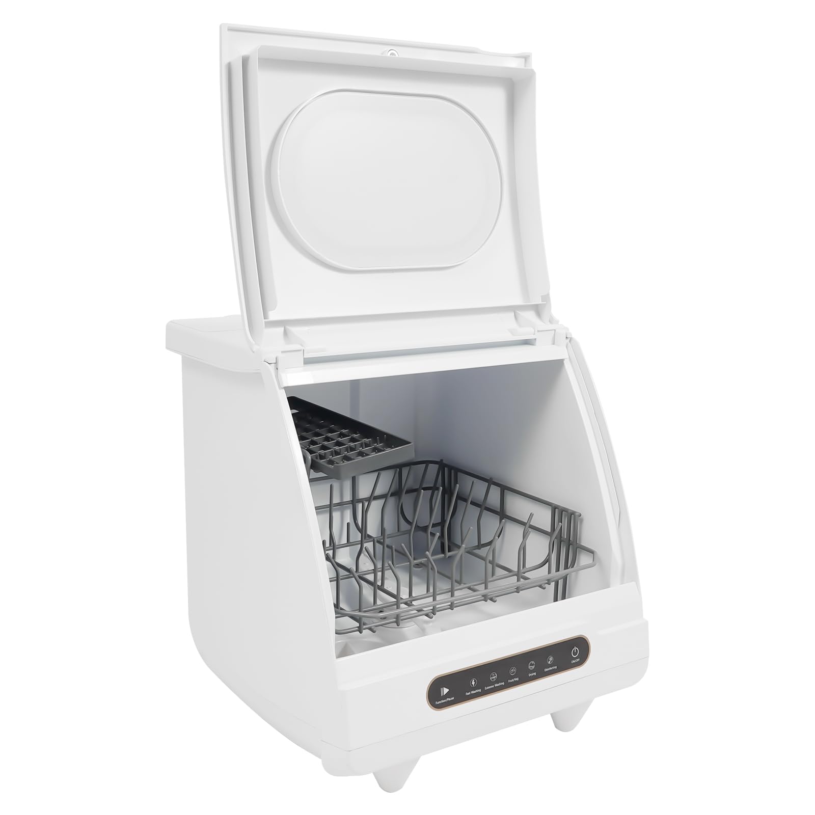 Mini lavastoviglie con spazio per 2 controsoffitti, 5 programmi, 5 litri di acqua necessaria, asciugatura auto, lavastoviglie da tavolo inclusa per ufficio, campeggio, camper
