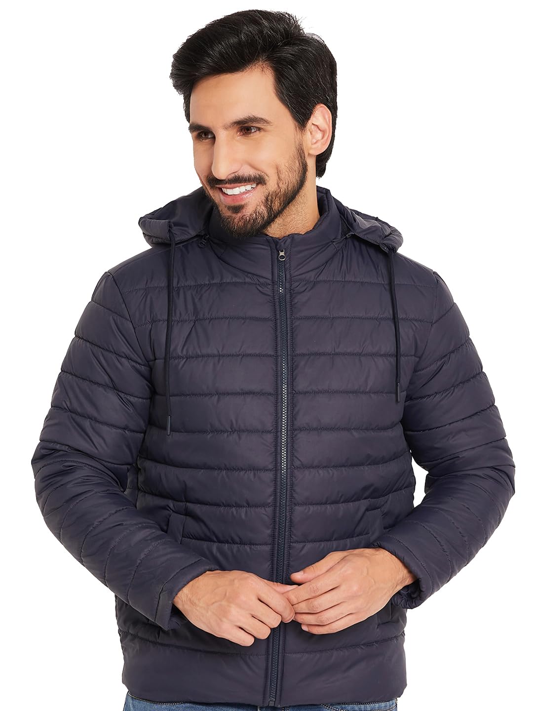 Vero AmoreMen Solid High Neck Quilted Winter Jacket-GA2352