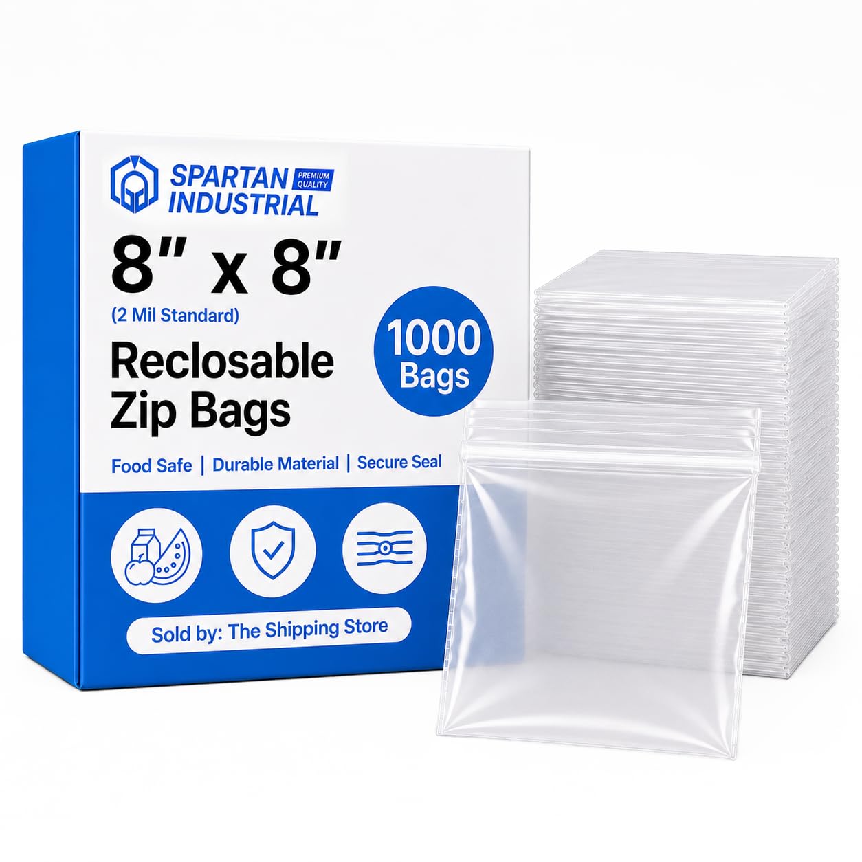Amazon.com: Spartan Industrial - 8” X 8” (1000 Count) 2 Mil Clear