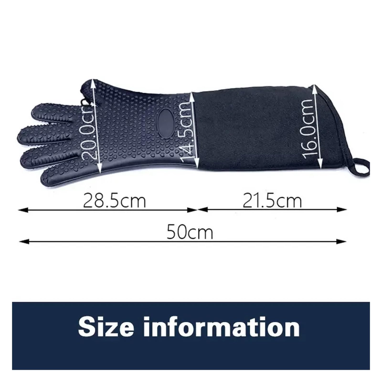 Guantes de horno extra largos, silicona resistente al calor, acolchados