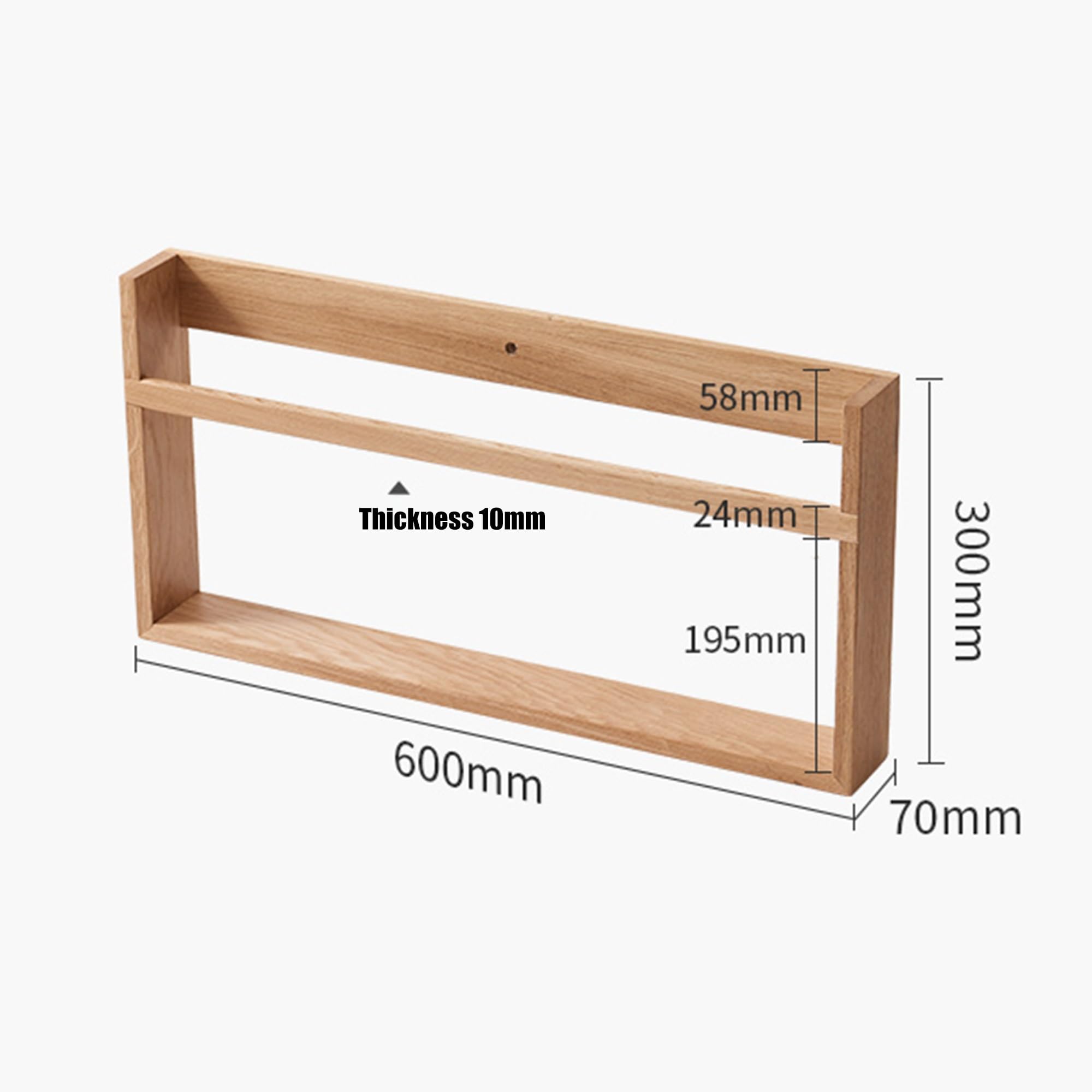 Wandmontierter Zeitschriftenhalter, Holz-Zeitschriftenständer, Akten-Organizer für Eingangsbereich, Büro, Wohnzimmer, Wartezimmer(Wood Color,60x7x30cm)