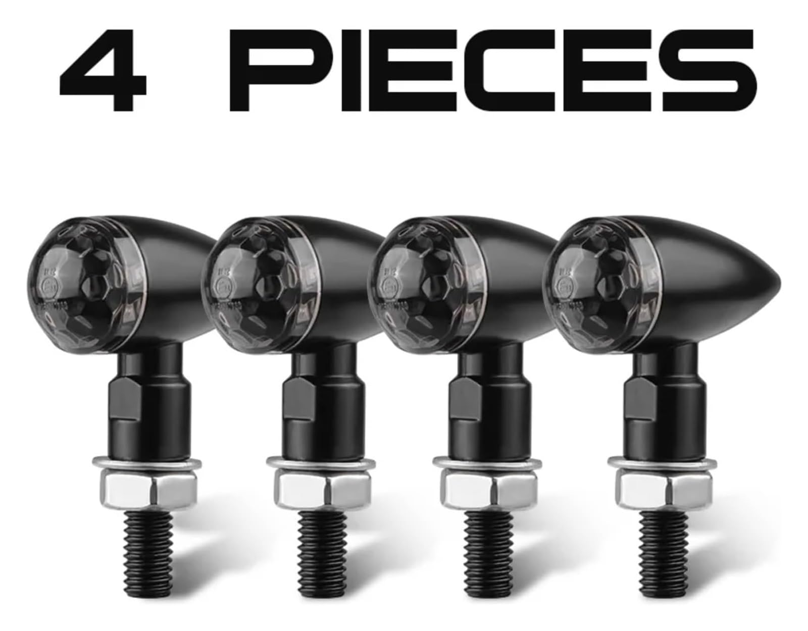 QWQNMC Indicatore Direzione Moto 12V 8mm Moto Freccia Indicatore di Direzione Lampada Luci Frecce Lampeggianti(4PCS)