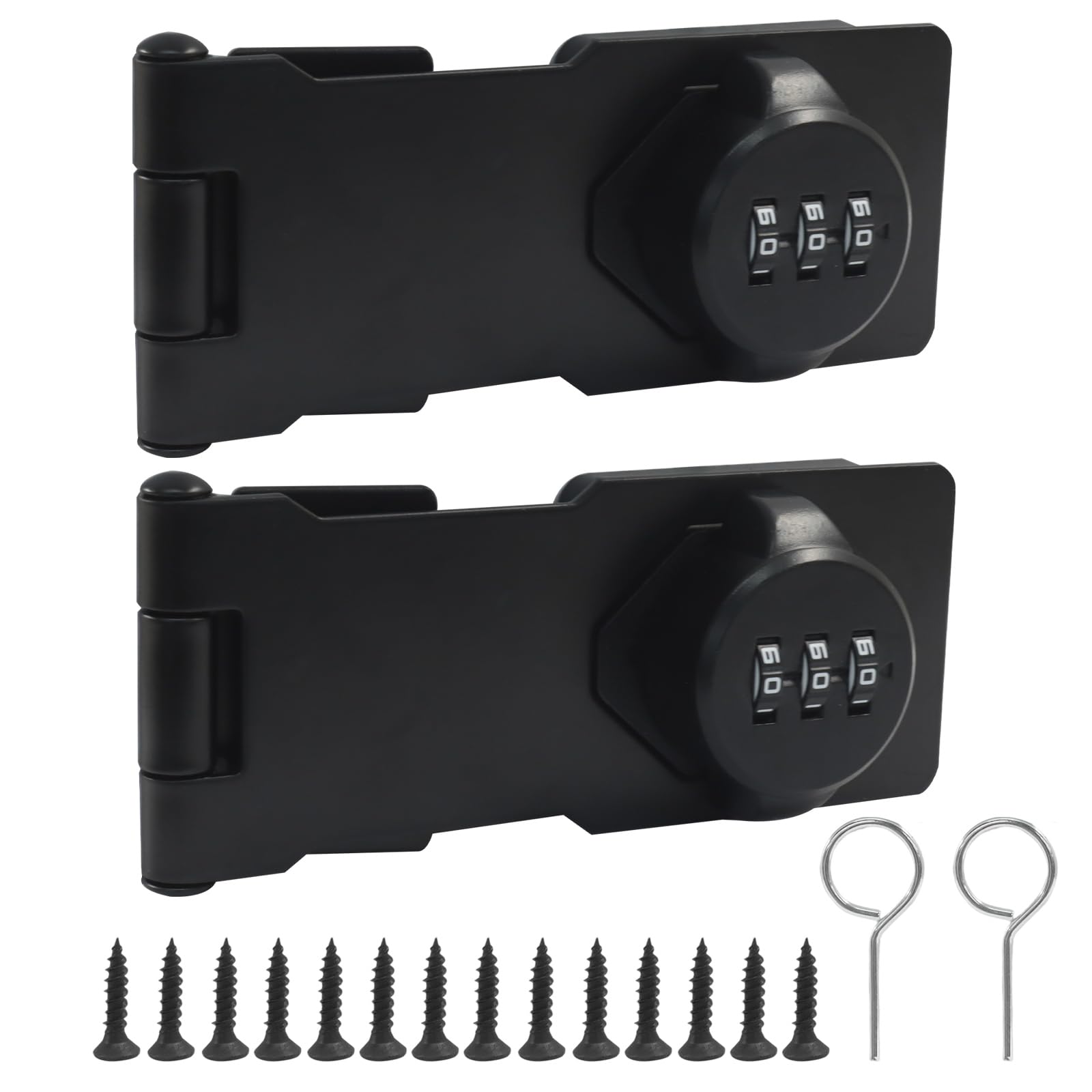 Waziaqoc 2PCS 4.5 Inch Bifold Door Lock, Black