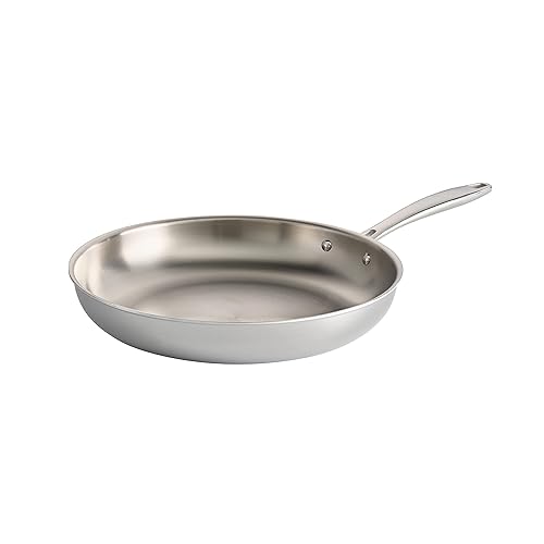 Signature Tri-Ply Clad Stainless Steel 12-Inch Large Frying Pan, Induction-Ready