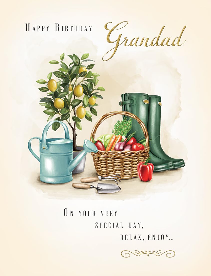 Piccadilly Greetings Birthday Card Grandad Gardening - 8 x 6 inches