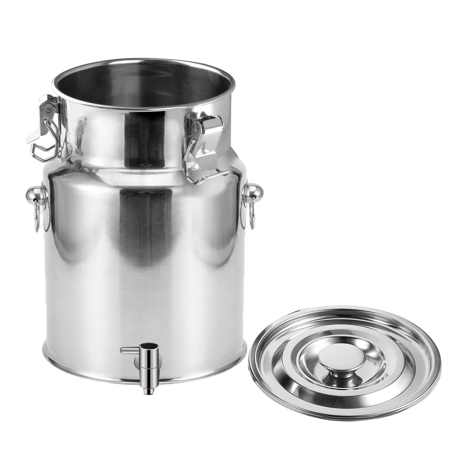 AIZYRLYR Stainless Steel Milk Can with Spigot, Milk Jug Milk Pail Milk Storage Bucket for Farm, Kitchen, Coffee Shop