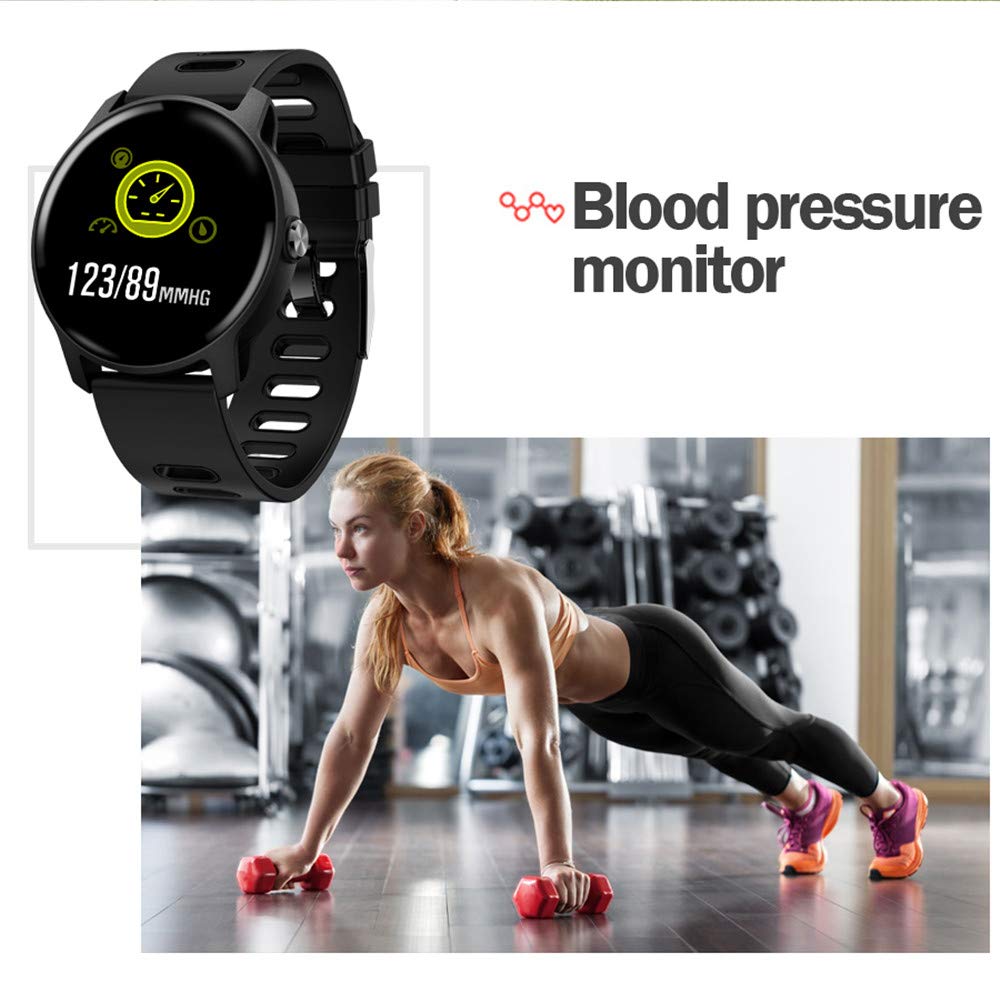 Bluetooth 4.0, IP68 Impermeabile attività Tracker 1.3 Pollici, IPS Schermo a Colori, frequenza cardiaca, Pressione sanguigna, Sonno, Calorie, Monitor, contatore Passo Nero