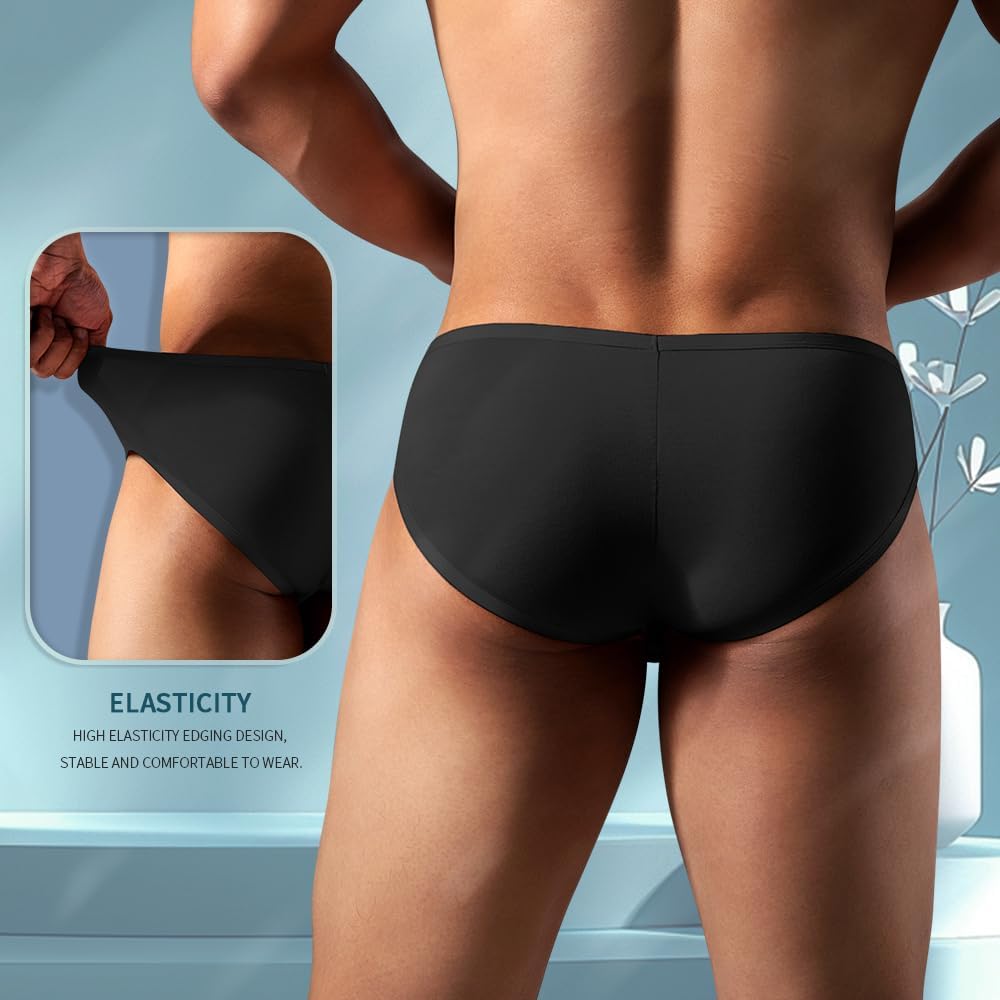 Hgn Men's Viscose Underwear Briefs, Ultra Comfort Lightweight Sexy Bikini Briefs, 4Pack - Image 4