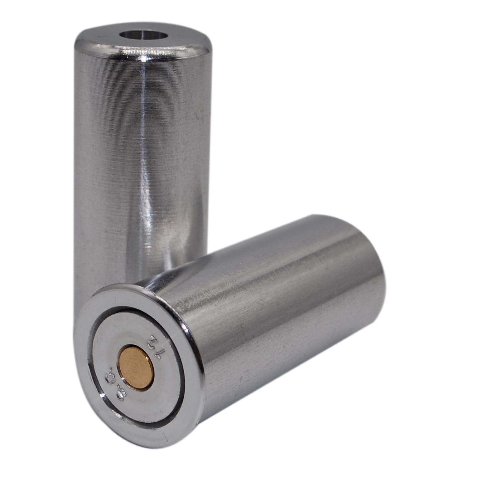 Flachberg Pufferpatronen Silber Kaliber 12 Aluminium 48mm Lang (2 Stück) Pufferpatrone kal 12/70 Schrot Flinte 12/76