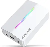 Fifine AmpliGame Gaming Capture Card USB 4K HDMI, 1080P Audio Video Capture Card para OBS Streaming com RGB, HDMI in/out Compatível para Switch/XBOX/PS5/Computer-V3 Branco