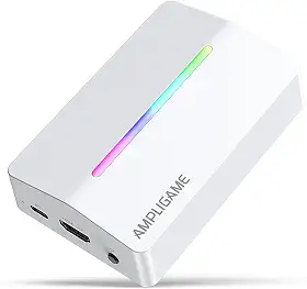 Fifine AmpliGame Gaming Capture Card USB 4K HDMI, 1080P Audio Video Capture Card para OBS Streaming com RGB, HDMI in/out Compatível para Switch/XBOX/PS5/Computer-V3 Branco