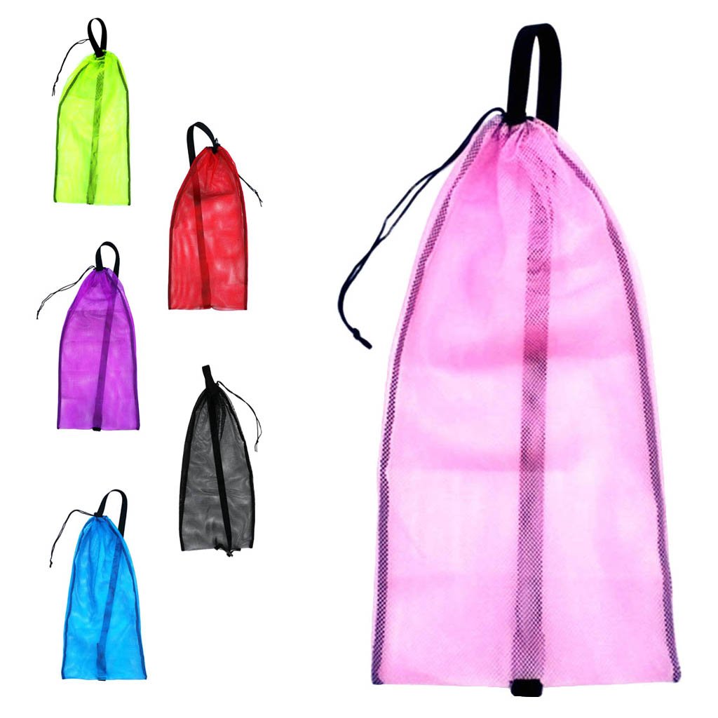 Sharplace Netzbeutel Mesh Kordelzug Tasche Netztasche Flossentasche für Tauchen Schnorcheln Schwimmen Ausrüstung, Rosa
