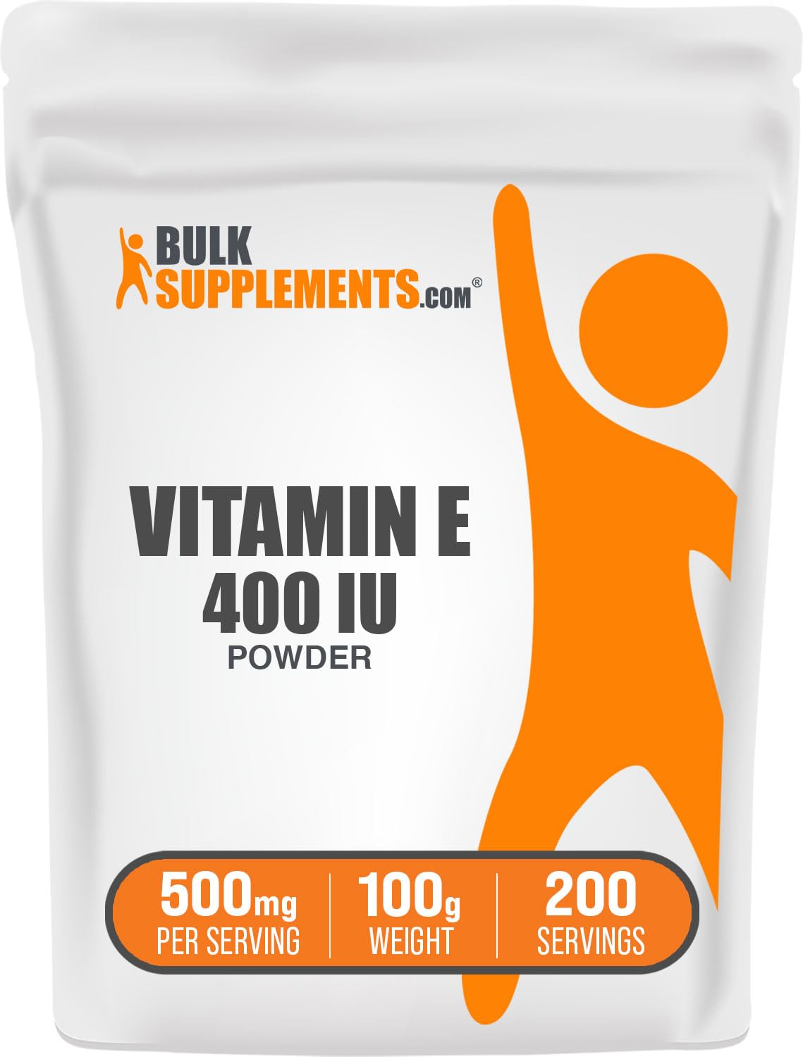 BulkSupplements.com Vitamin E 400 IU Powder - as D-Alpha Tocopherol, Nutritional Supplements - Gluten Free, 500mg per Serving, 100g (3.5 oz) (Pack of 1)