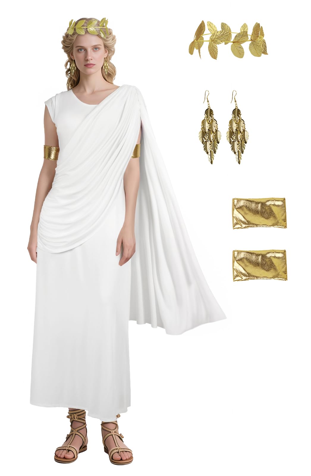 UQJE Womens Greek Toga Costume Set
