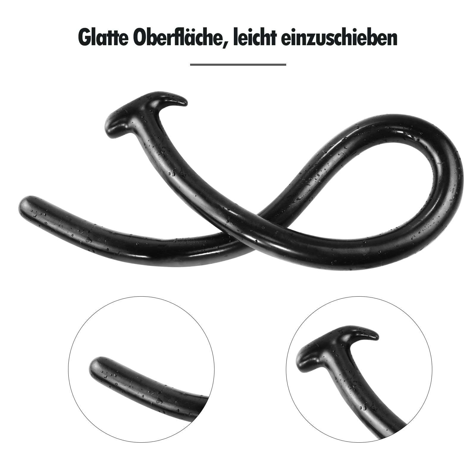 Consolador anal de silicona suave de 100 cm, tapón anal largo flexible para mujeres, juego SM, dilatador extra grande, masturbación para hombres Negro