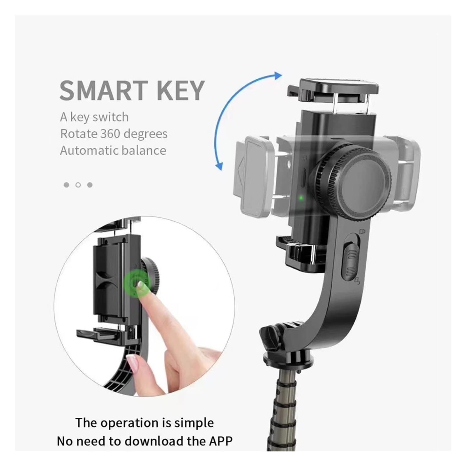 Gimbal Estabilizador de Mano Teléfono móvil inalámbrico Grabación Video Smartphone for teléfono con cámara acción Transmisión en Vivo(VIP Style No Box)