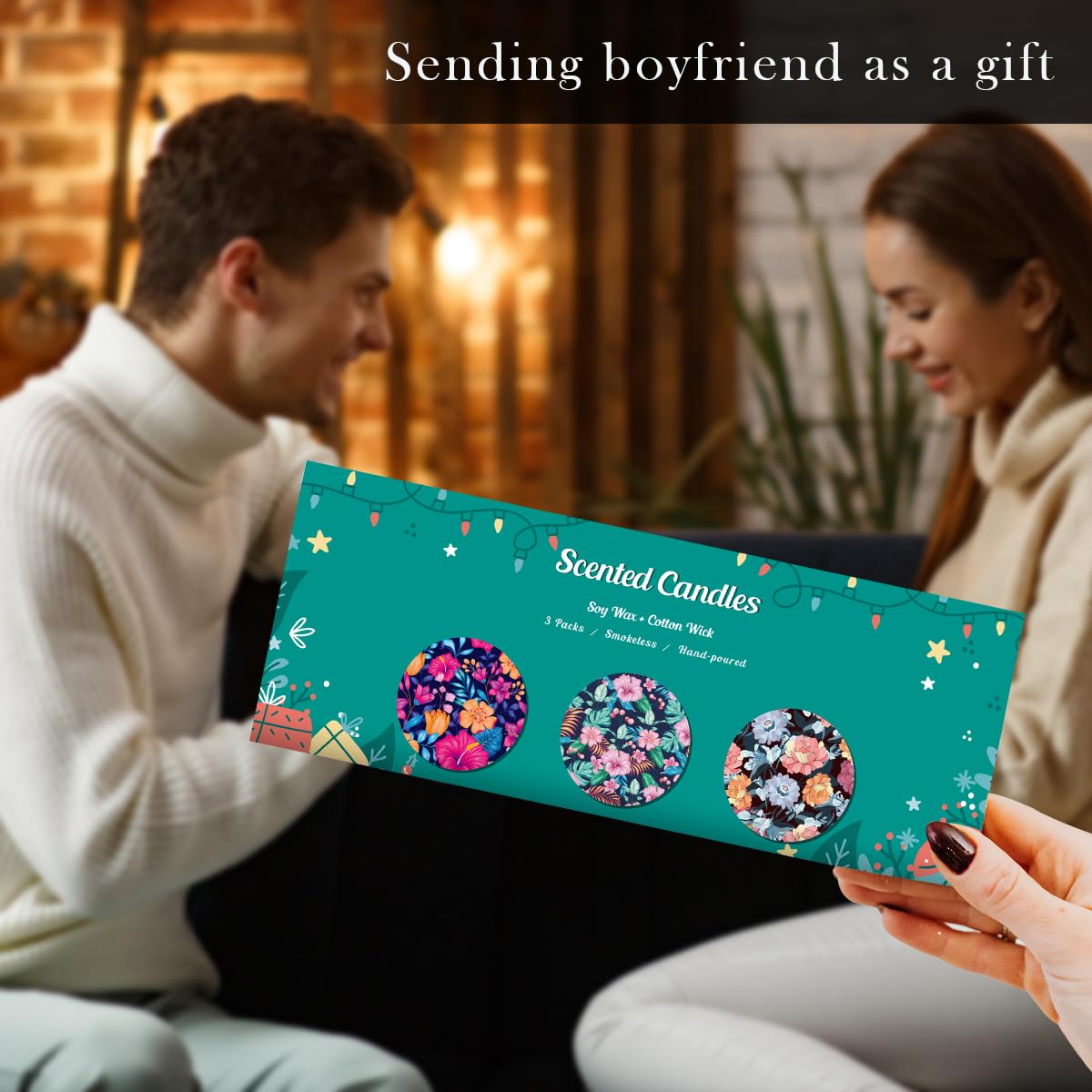 Duftkerzen, Geschenk-Set, 3 Stück Kerzen für Zuhause, langlebiges Sojawachs, Aromatherapie-Kerzen-Set, Geschenke für Frauen mit Geschenkbox