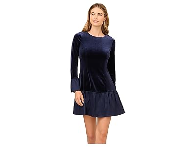 Adrianna Papell Velvet Combo Midi Dress Women